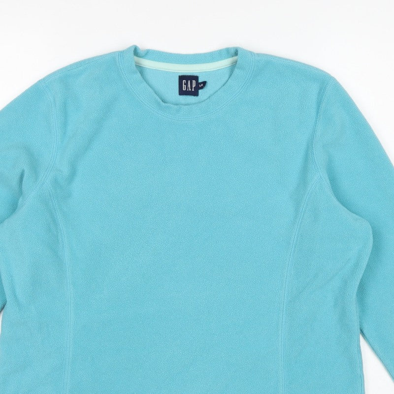 Additional view of Gap Women’s Blue L Fleece Pullover Sweatshirt Raglan Sleeve