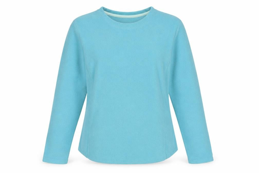 Front view of Gap Women’s Blue L Fleece Pullover Sweatshirt Raglan Sleeve