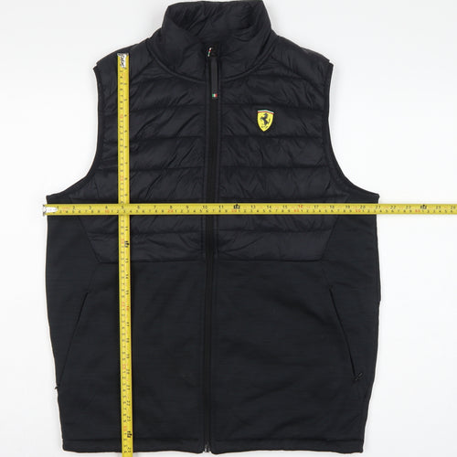 Scuderia Ferrari Men’s Black M Padded Puffer Racing Gilet Waistcoat