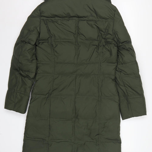 Per Una Women’s Green Small Long Hooded Down Puffer Coat