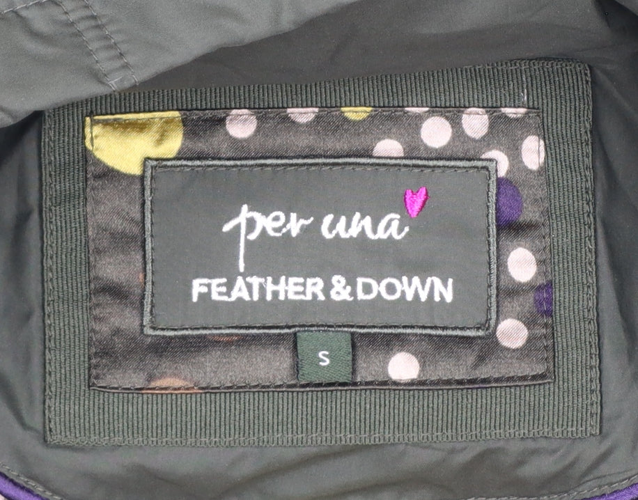 Per Una Women’s Green Small Long Hooded Down Puffer Coat
