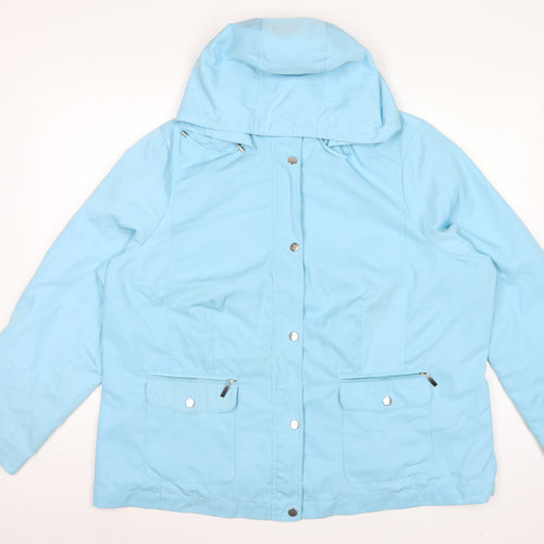 Marks & Spencer Women's Blue UK 22 Hooded Rain Coat Jacket