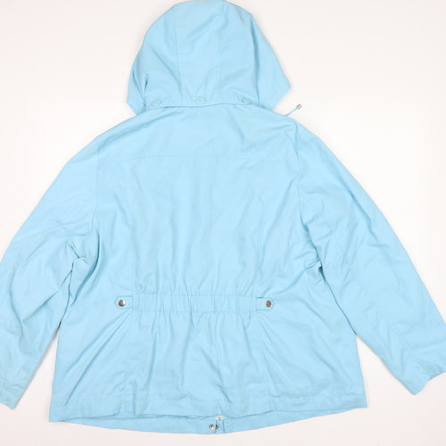 Marks & Spencer Women's Blue UK 22 Hooded Rain Coat Jacket