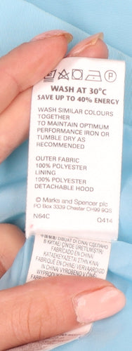 Marks & Spencer Women's Blue UK 22 Hooded Rain Coat Jacket