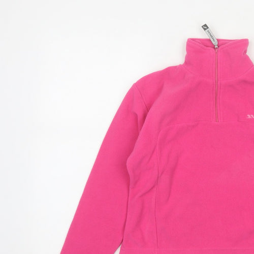 Trespass Girls Pink 9-10 Years Fleece 1/4 Zip Pullover Sweatshirt