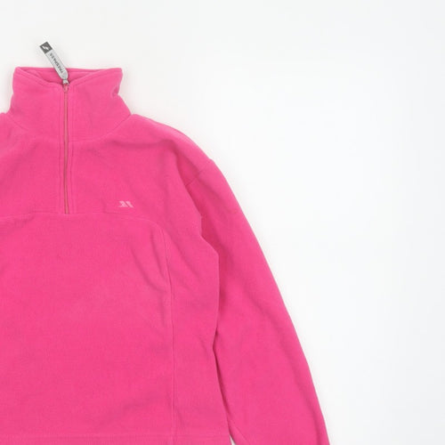 Trespass Girls Pink 9-10 Years Fleece 1/4 Zip Pullover Sweatshirt