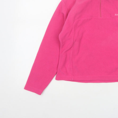 Trespass Girls Pink 9-10 Years Fleece 1/4 Zip Pullover Sweatshirt