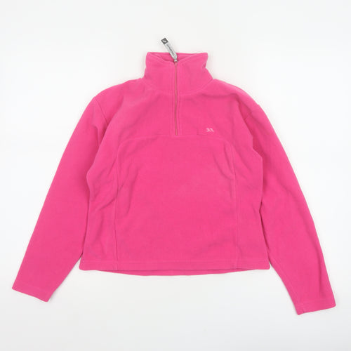 Trespass Girls Pink 9-10 Years Fleece 1/4 Zip Pullover Sweatshirt