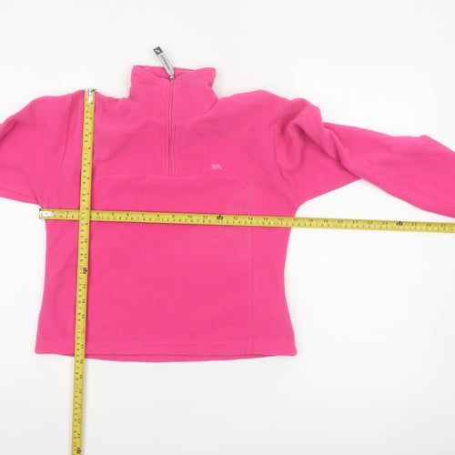Trespass Girls Pink 9-10 Years Fleece 1/4 Zip Pullover Sweatshirt