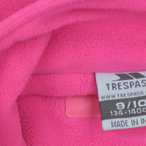 Trespass Girls Pink 9-10 Years Fleece 1/4 Zip Pullover Sweatshirt