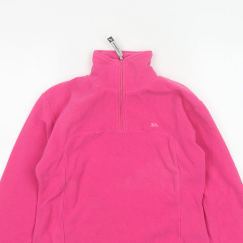 Trespass Girls Pink 9-10 Years Fleece 1/4 Zip Pullover Sweatshirt