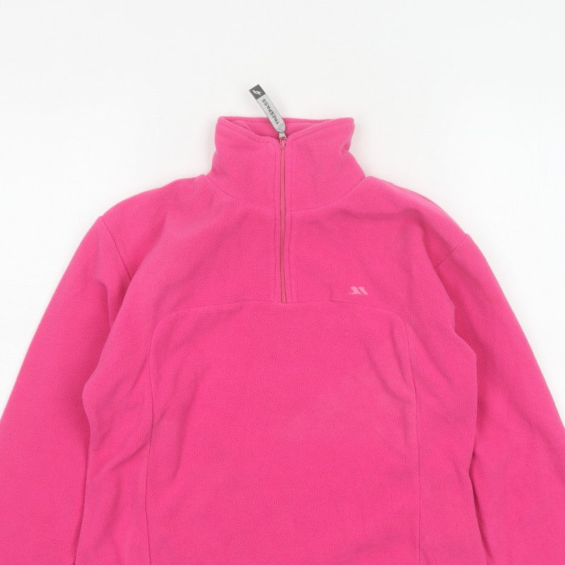 Trespass Girls Pink 9-10 Years Fleece 1/4 Zip Pullover Sweatshirt