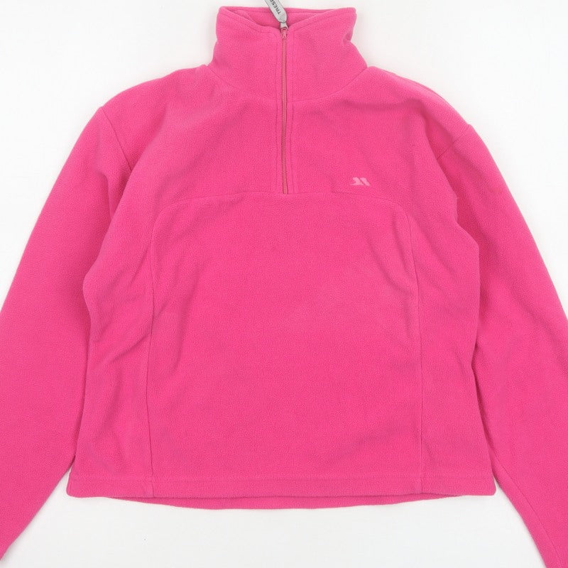 Trespass Girls Pink 9-10 Years Fleece 1/4 Zip Pullover Sweatshirt