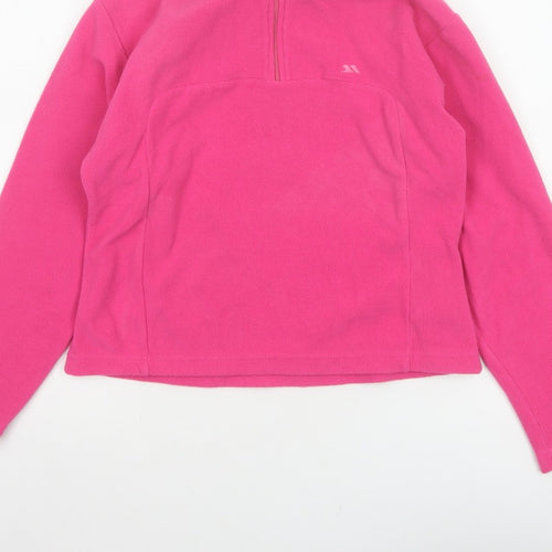Trespass Girls Pink 9-10 Years Fleece 1/4 Zip Pullover Sweatshirt