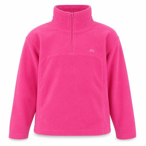 Trespass Girls Pink 9-10 Years Fleece 1/4 Zip Pullover Sweatshirt
