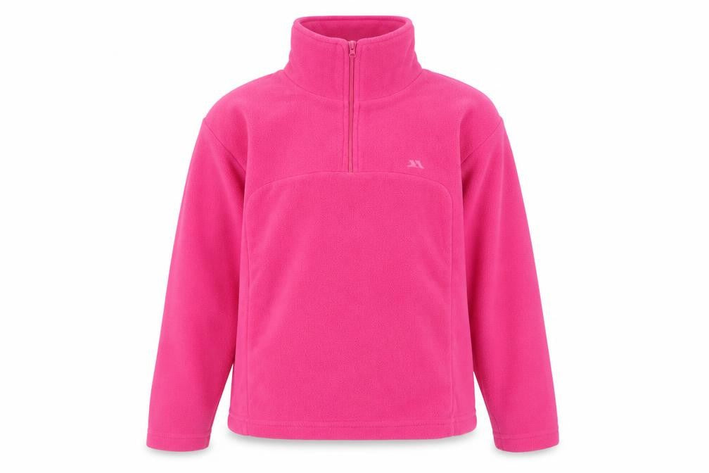 Trespass Girls Pink 9-10 Years Fleece 1/4 Zip Pullover Sweatshirt