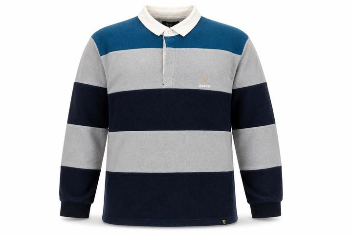 Guinness Men's Multicoloured 2XL Long Sleeve Fleece Polo Shirt