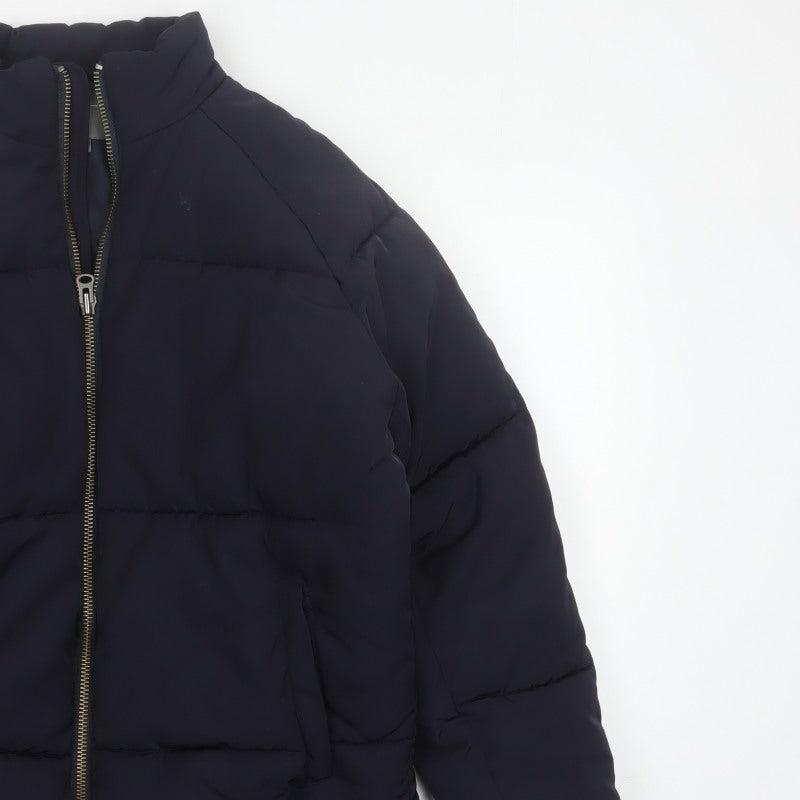 ASOS Men’s Black M Puffer Jacket Quilted Insulated Full Zip