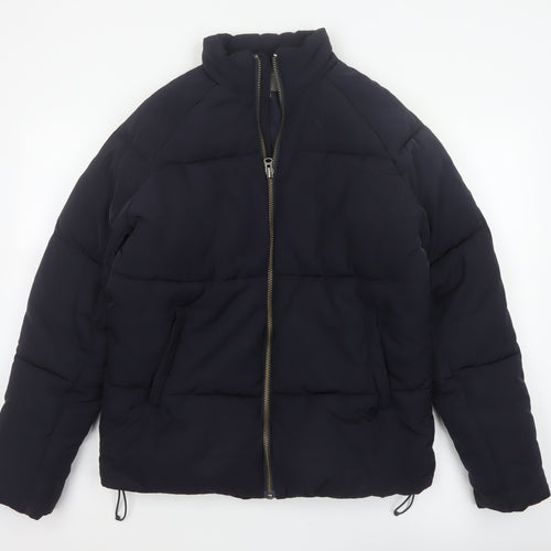 ASOS Men’s Black M Puffer Jacket Quilted Insulated Full Zip