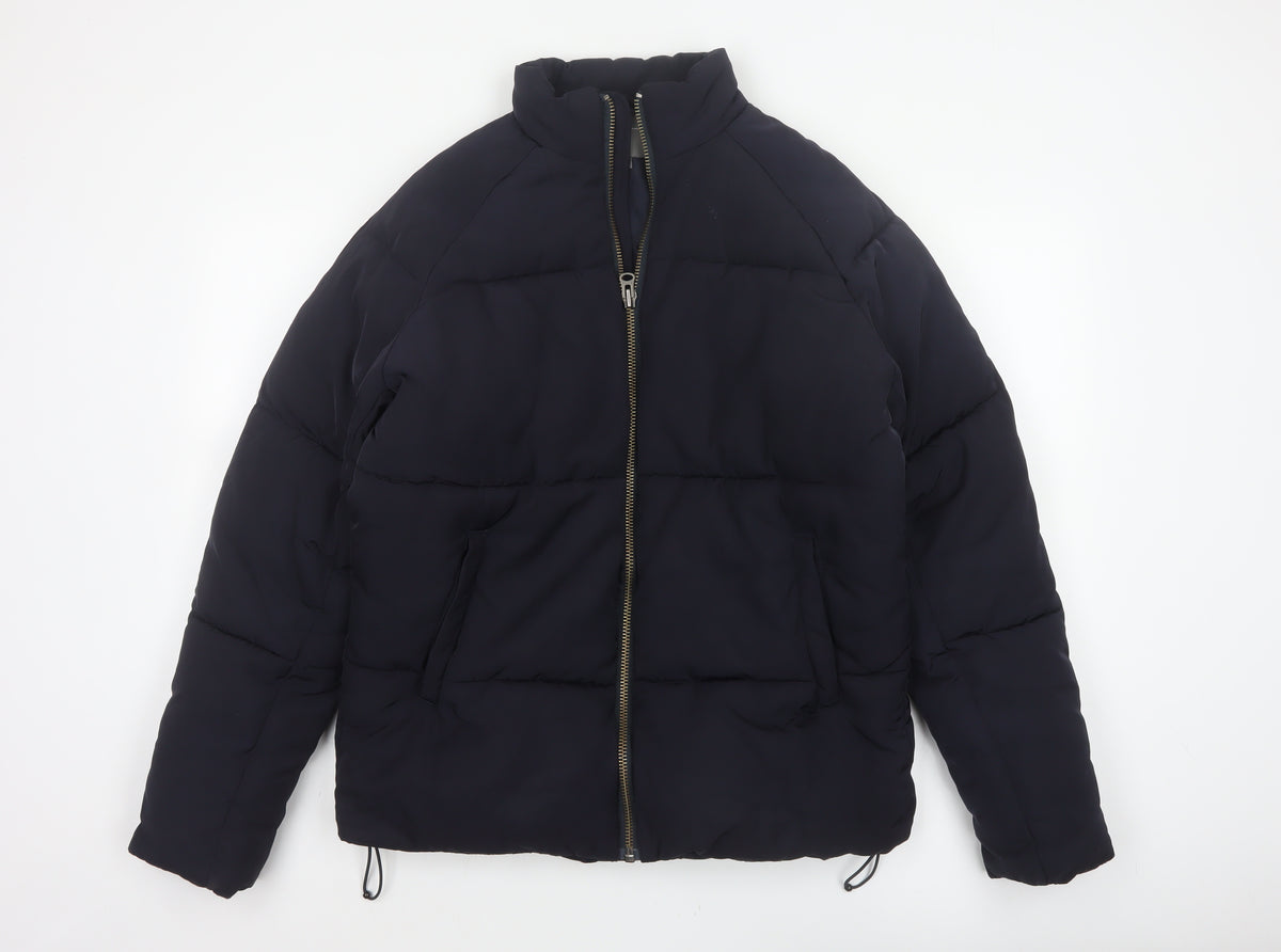 ASOS Men’s Black M Puffer Jacket Quilted Insulated Full Zip