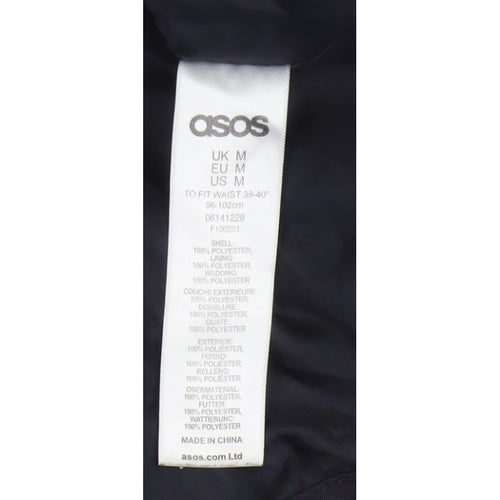 ASOS Men’s Black M Puffer Jacket Quilted Insulated Full Zip