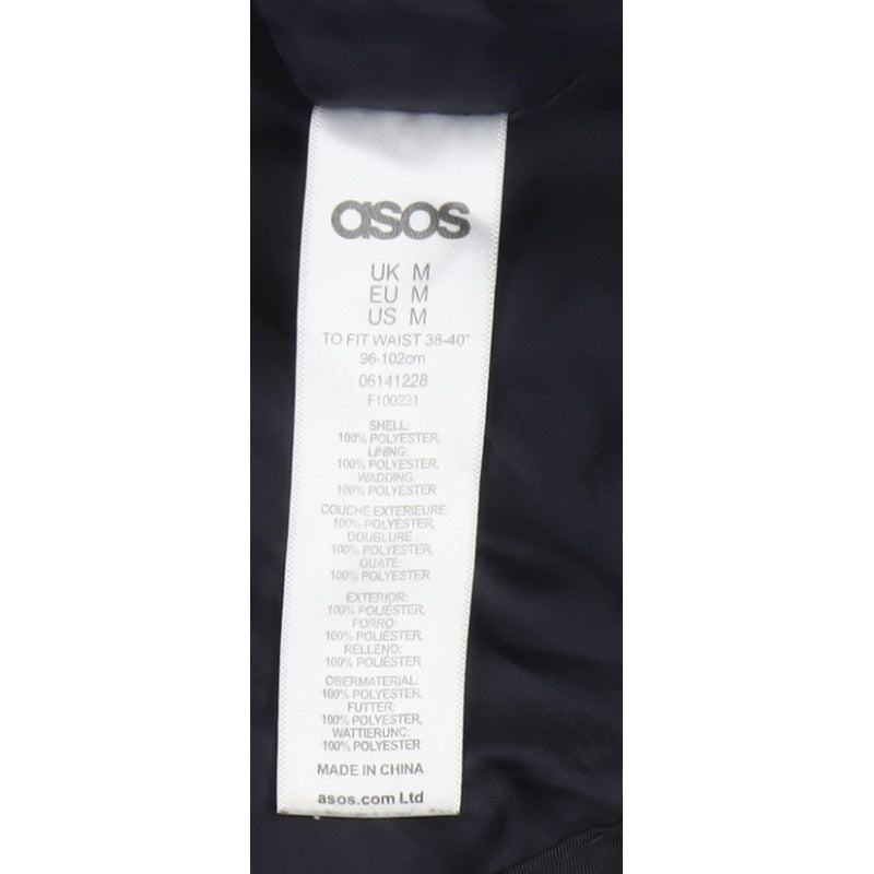 ASOS Men’s Black M Puffer Jacket Quilted Insulated Full Zip