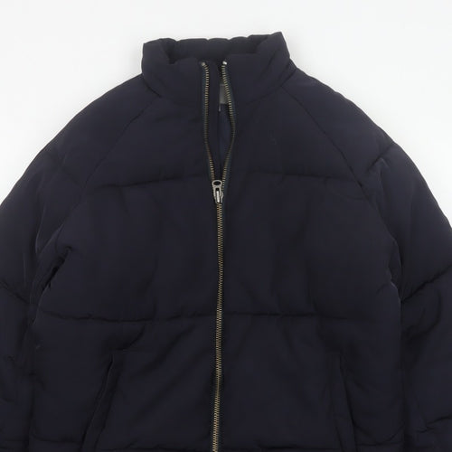 ASOS Men’s Black M Puffer Jacket Quilted Insulated Full Zip