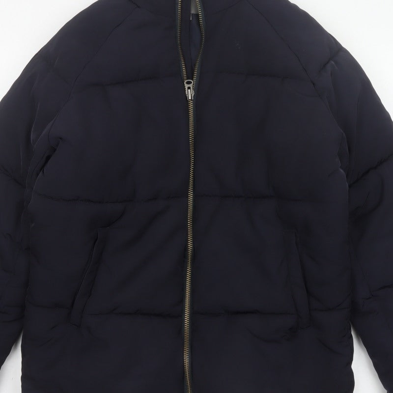 ASOS Men’s Black M Puffer Jacket Quilted Insulated Full Zip