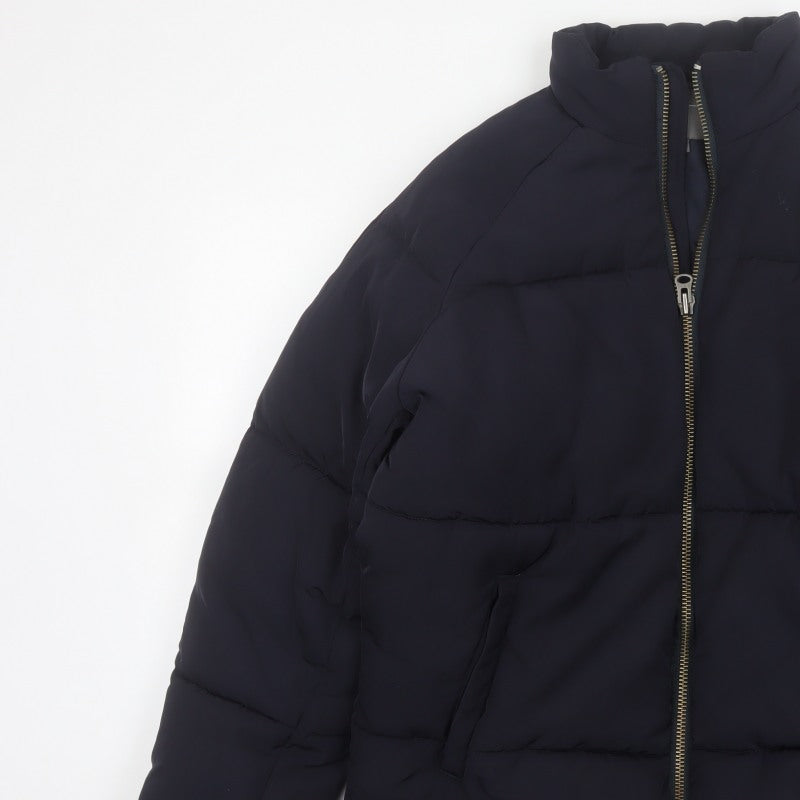 ASOS Men’s Black M Puffer Jacket Quilted Insulated Full Zip