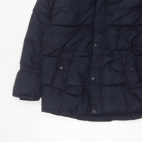 Zara Boys Navy 13-14 Years Hooded Puffer Jacket Padded Winter Coat