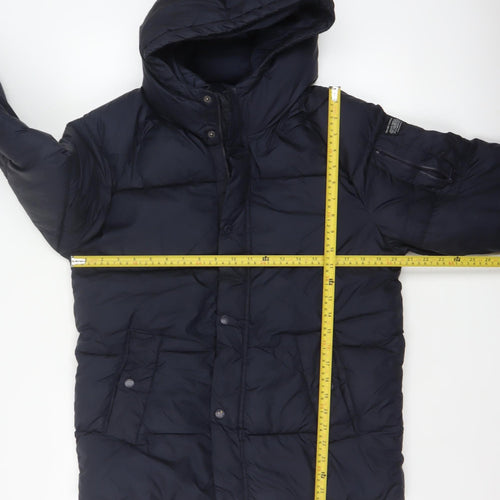 Zara Boys Navy 13-14 Years Hooded Puffer Jacket Padded Winter Coat