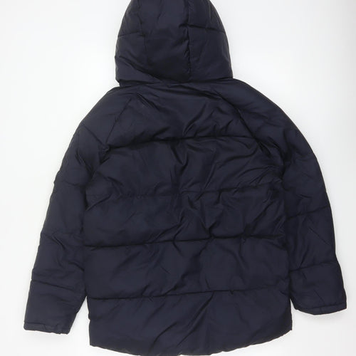 Zara Boys Navy 13-14 Years Hooded Puffer Jacket Padded Winter Coat