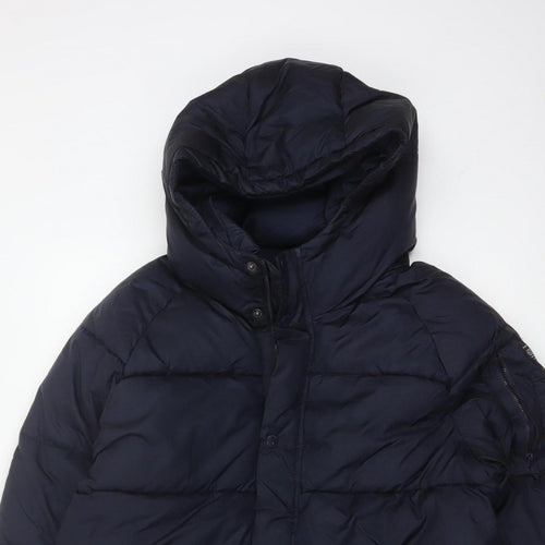Zara Boys Navy 13-14 Years Hooded Puffer Jacket Padded Winter Coat