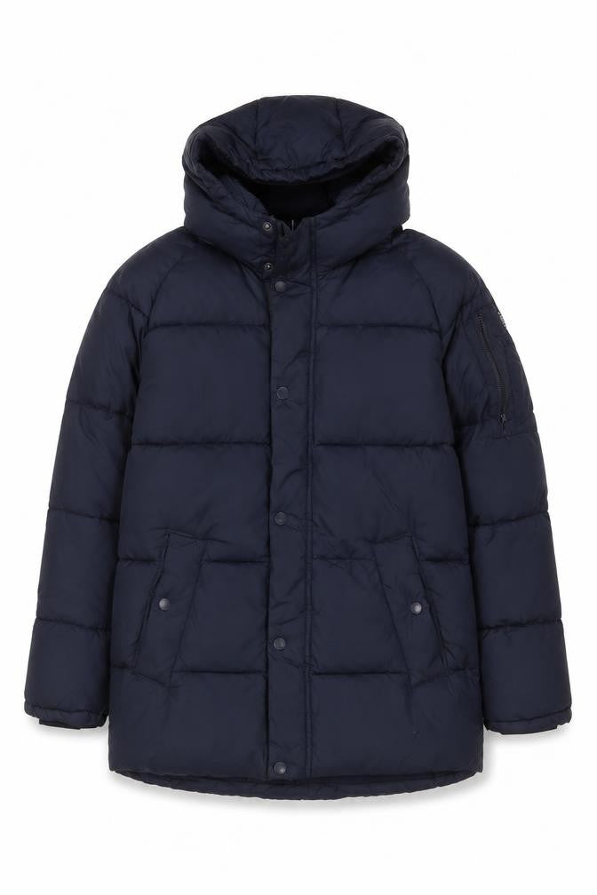 Zara Boys Navy 13-14 Years Hooded Puffer Jacket Padded Winter Coat