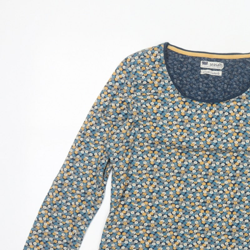 Seasalt Women’s Blue Floral Jersey Long Sleeve T-Shirt UK 16