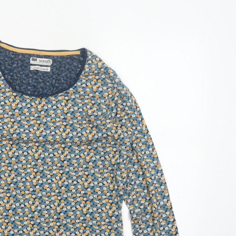 Seasalt Women’s Blue Floral Jersey Long Sleeve T-Shirt UK 16