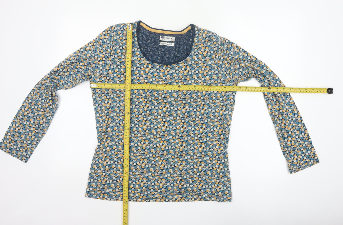 Seasalt Women’s Blue Floral Jersey Long Sleeve T-Shirt UK 16