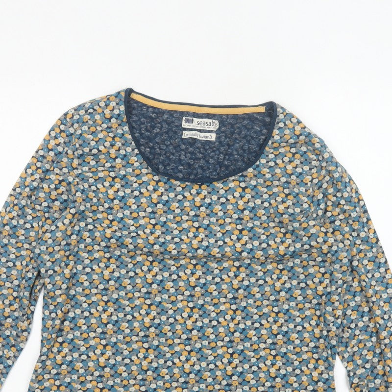 Seasalt Women’s Blue Floral Jersey Long Sleeve T-Shirt UK 16