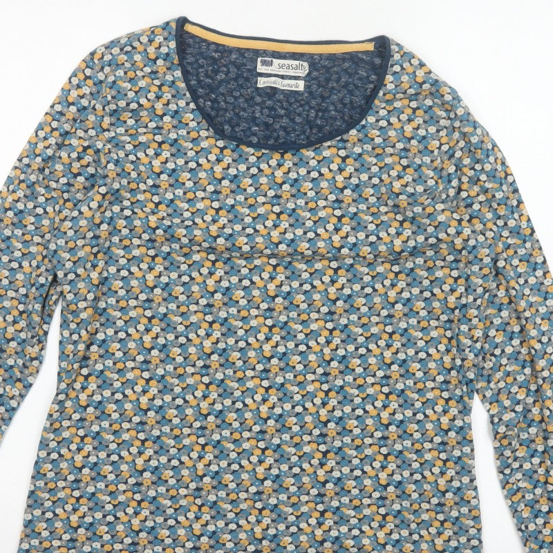 Seasalt Women’s Blue Floral Jersey Long Sleeve T-Shirt UK 16