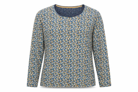 Seasalt Women’s Blue Floral Jersey Long Sleeve T-Shirt UK 16