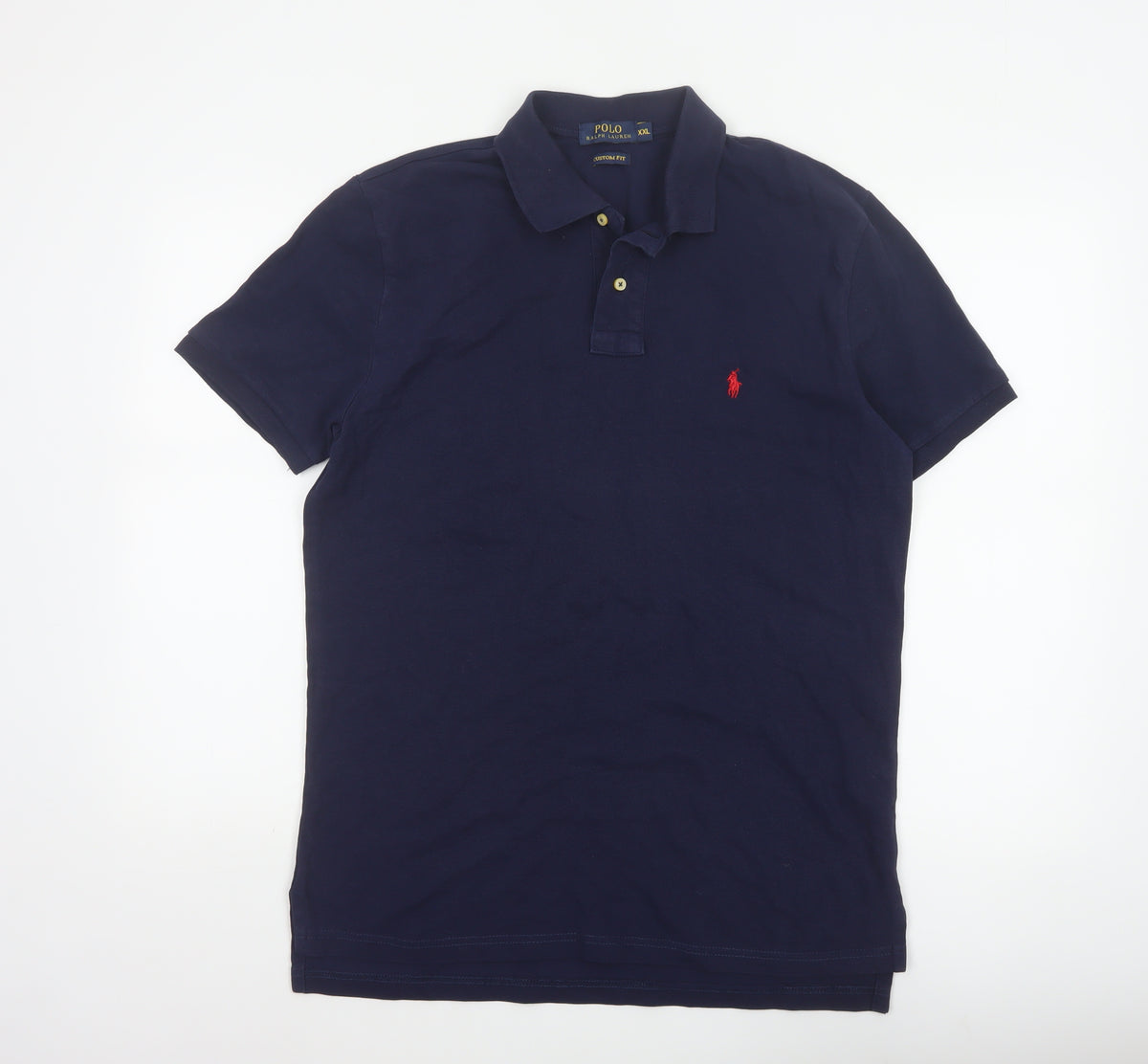 Polo Ralph Lauren Men's Blue 2XL Custom Fit Cotton Short Sleeve Polo