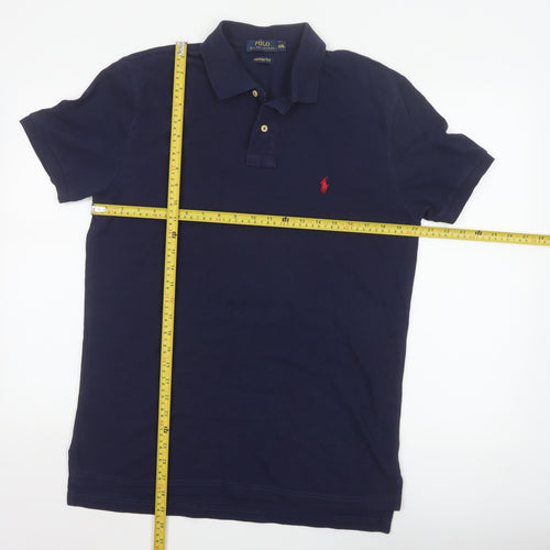 Polo Ralph Lauren Men's Blue 2XL Custom Fit Cotton Short Sleeve Polo