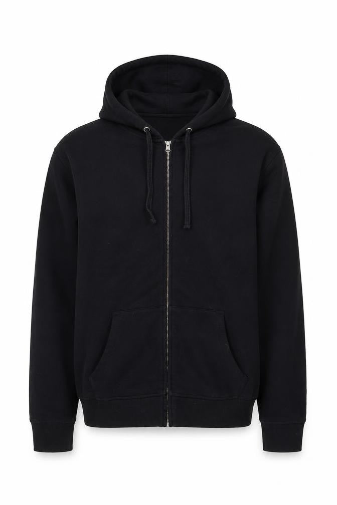 GAP Men’s Black L Full Zip Hooded Fleece Hoodie Pockets