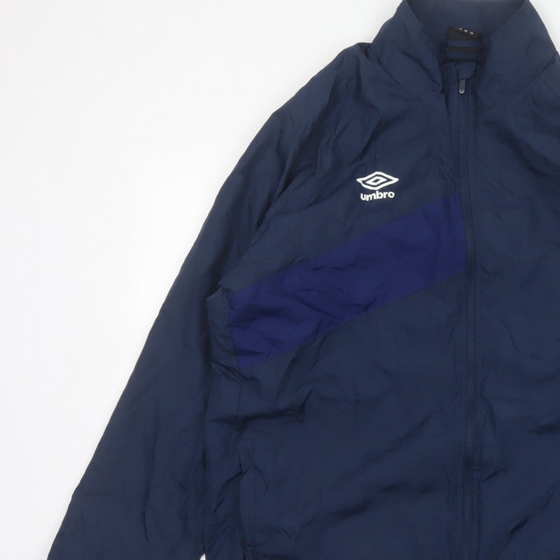 Umbro Men’s Blue 2XL Windbreaker Jacket Full Zip Sports Logo