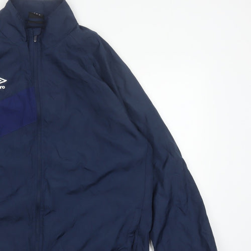 Umbro Men’s Blue 2XL Windbreaker Jacket Full Zip Sports Logo
