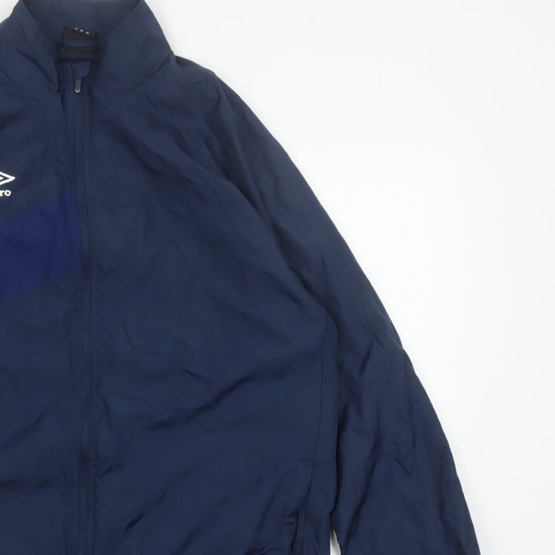 Umbro Men’s Blue 2XL Windbreaker Jacket Full Zip Sports Logo