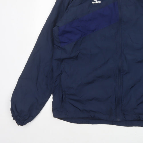 Umbro Men’s Blue 2XL Windbreaker Jacket Full Zip Sports Logo