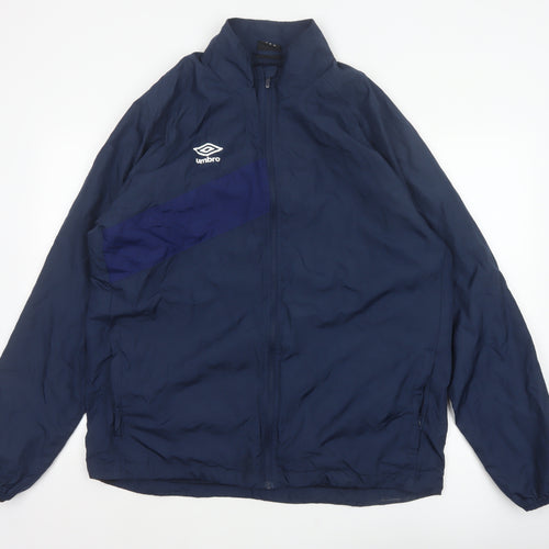 Umbro Men’s Blue 2XL Windbreaker Jacket Full Zip Sports Logo