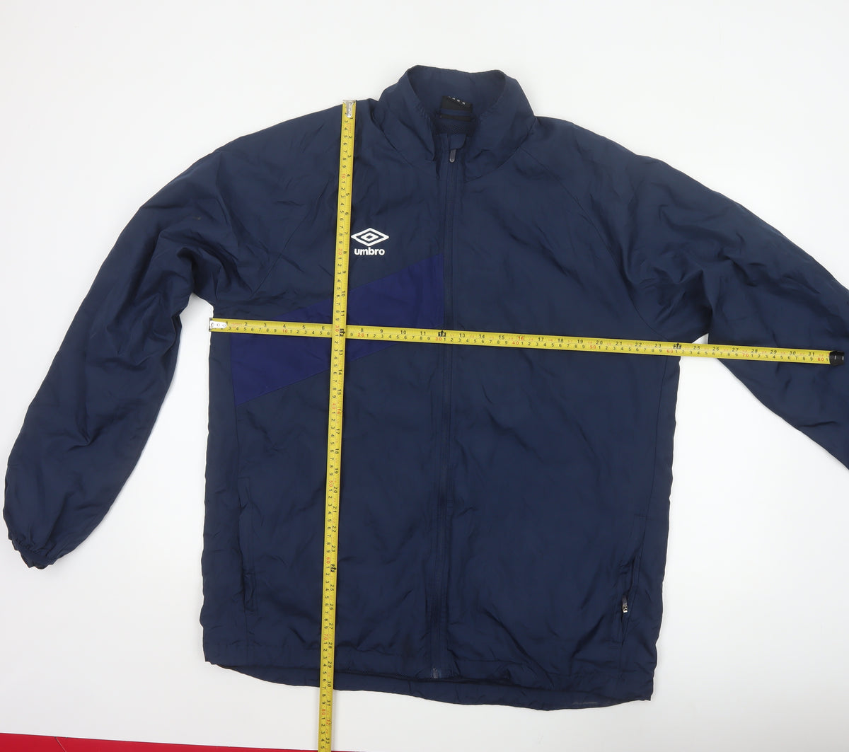 Umbro Men’s Blue 2XL Windbreaker Jacket Full Zip Sports Logo