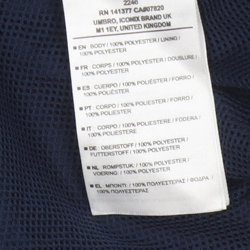 Umbro Men’s Blue 2XL Windbreaker Jacket Full Zip Sports Logo